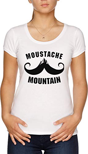 Moustache Mountain Camiseta Mujer Blanco