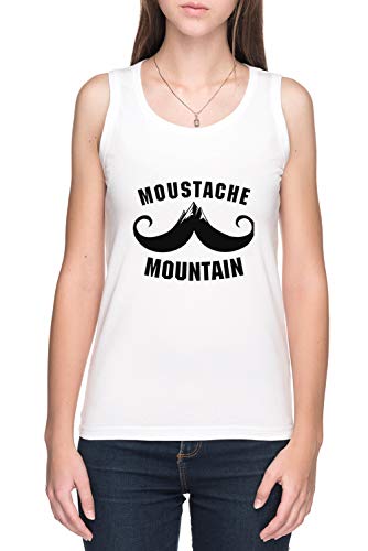 Moustache Mountain De Tirantes Camiseta Mujer Blanco