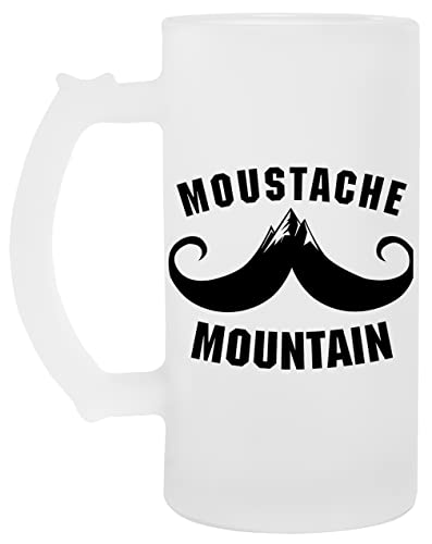 Moustache Mountain Vidrio Cerveza Taza Glass Beer Mug Cup
