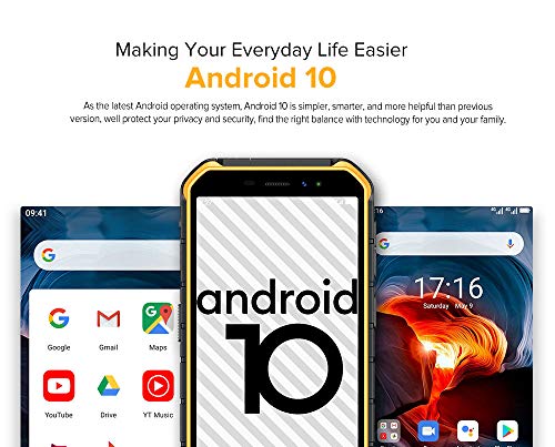 Móvil Resistente (2020), Ulefone Armor X7 Pro Android 10 4G Teléfono Móviles Antigolpes IP68, Batería 4000 mAh, Fotografía Submarina, Quad-Core 4GB+32GB, Dual SIM/GPS/NFC, Desbloqueo Facial Naranja