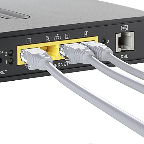 Mr. Tronic 50m Cable de Red Ethernet Trenzado | CAT5E, CCA, UTP | Conectores RJ45 | LAN Gigabit de Alta Velocidad | Conexión a Internet | Ideal para PC, Router, Modem, Switch, TV (50 Metros, Gris)
