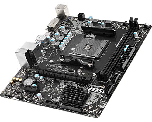 MSI A320M-A Pro - Placa Base AM4 Micro ATX AMD A320 A320M-A Pro, AMD, ubicación AM4, AMD Athlon, AMD Ryzen, DDR4-SDRAM, DIMM, 1866, 2133, 2400, 2667 y 2933, 3200 MHz