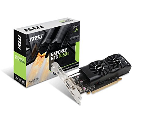 MSI GeForce GTX 1050 Ti 4GT LP - Tarjeta gráfica (refrigeración DUAL FAN, 4 GB memoria GDDR5)