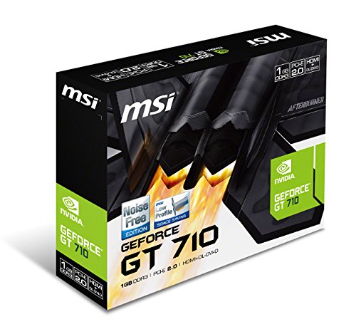 MSI GT 710 1GD3H LP NVIDIA GeForce GT 710 1GB - Tarjeta gráfica (Pasivo, LP/ATX, NVIDIA, GeForce GT 710, GDDR3, PCI Express x16 2.0)
