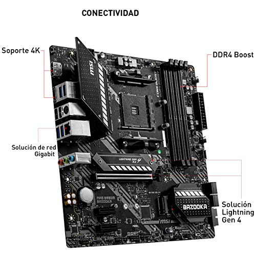 MSI MAG B550M BAZOOKA - Placa Base Arsenal Gaming (AMD AM4 DDR4 M.2 USB 3.2 Gen 2 HDMI MICRO ATX), AMD Ryzen 5000 Series processors