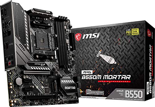 MSI MAG B550M MORTAR - Placa Base Arsenal Gaming (AMD AM4 DDR4 M.2 USB 3.2 Gen 2 HDMI MICRO ATX), AMD Ryzen 5000 Series processors