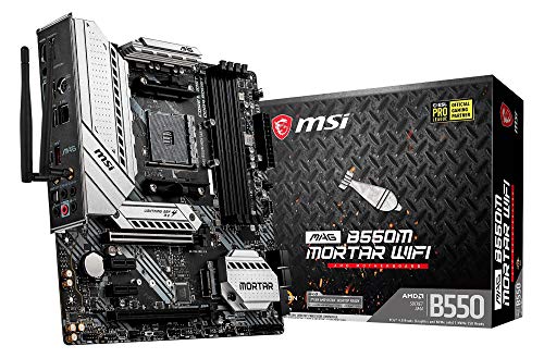 MSI MAG B550M MORTAR WIFI - Placa Base Arsenal Gaming (AMD AM4 DDR4 M.2 USB 3.2 Gen 2 HDMI MICRO ATX), AMD Ryzen 5000 Series processors