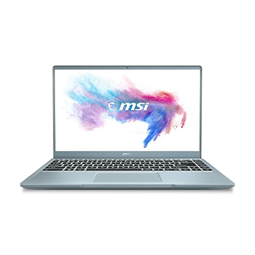 MSI Modern 14 B10RBSW-064XES - Ordenador portátil Ultrafino de 14 pulgadas FullHD (Intel Core i7-10510U, 16GB RAM, 512GB SSD, Nvidia MX350-2GB, Sin sistema operativo) azul - Teclado QWERTY Español