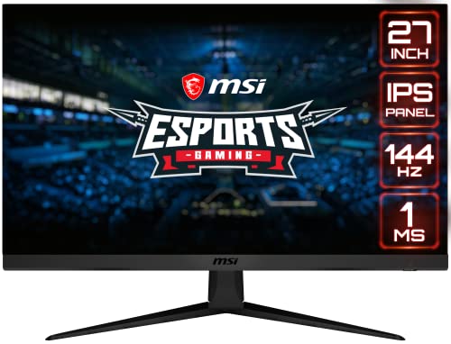 MSI Optix G271 - Monitor Gaming de 27" FullHD 144Hz (1920 x 1080p, Panel IPS, ratio 16:9, AMD FreeSync, brillo 250nits, 1 ms de respuesta) negro, compatible con consolas