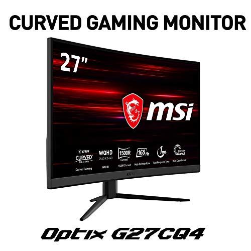 MSI Optix G27CQ4 - Monitor Gaming Curvo 27" WQHD 165Hz ( 2560x1440 , 1ms de respuesta, ratio 16:9, panel VA, brillo 250nits, antiglare) negro, compatible con consolas
