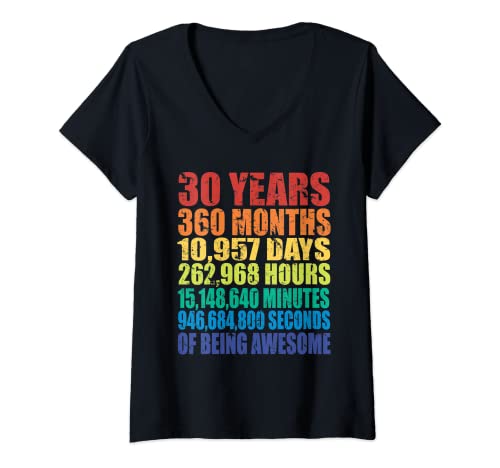 Mujer 30 cumpleaños, para hombres y mujeres, 30 años de ser impresionante Camiseta Cuello V