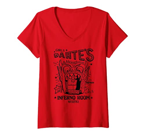 Mujer Beetlejuice Dantes Inferno Room Camiseta Cuello V