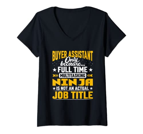 Mujer Buyer Assistant Job Title - Funny Buyer Secretary Adjunct Camiseta Cuello V