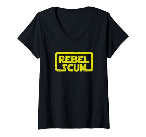 Mujer Camisa Rebel Scum divertida camiseta retro de ciencia ficción de los años 70 Camiseta Cuello V