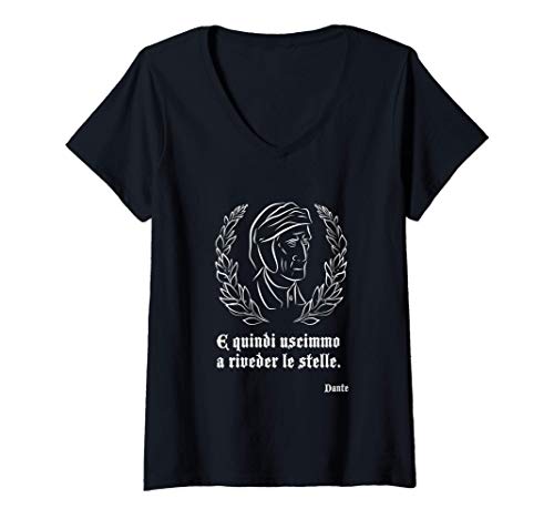 Mujer Cita de Dante, La Divina Comedia, Inferno, Canto 34 Camiseta Cuello V