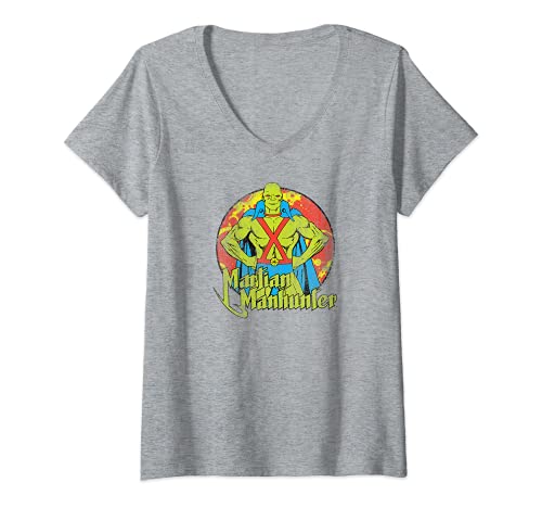 Mujer Justice League Martian Manhunter Circle Camiseta Cuello V