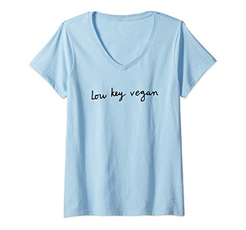 Mujer Low Key Vegan - Ropa Vegana by The Dharma Store Camiseta Cuello V