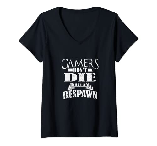 Mujer Nerd Gamer MMO Online Game Pro Gaming Console PC Camiseta Cuello V