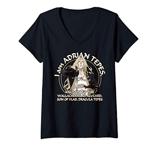 Mujer Netflix Castlevania I Am Adrian Tepes Known As Alucard Camiseta Cuello V