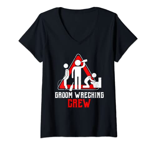 Mujer Novios Crew | Boda Bucks Novio Padrinos | Bachelor Party Camiseta Cuello V