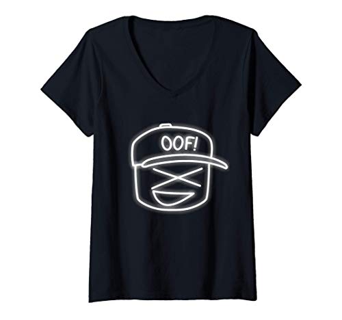Mujer Oof Meme Funny Internet Saying Kid Gamer Gift Camiseta Cuello V