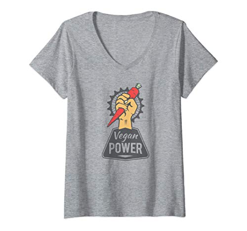 Mujer Vegan Power - Ropa Vegana by The Dharma Store Camiseta Cuello V