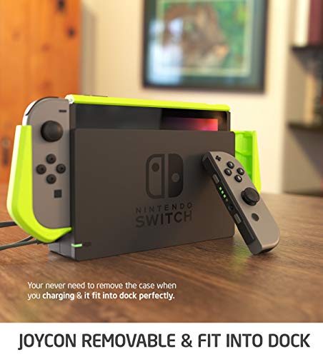 Mumba Funda acoplable para Nintendo Switch, Case Funda protectora TPU Grip funda de agarre compatible con la consola de Nintendo Switch y Controlador Joy-Con (Verde)