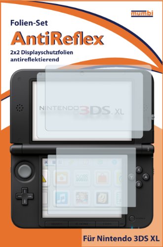 mumbi - Protector de pantalla para Nintendo 3DS 3 DS XL (4 unidades, antirreflectante, antihuellas)