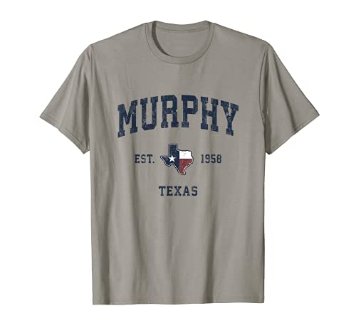 Murphy Texas TX - Bandera de Estado vintage, diseño de bandera de Deportes Camiseta