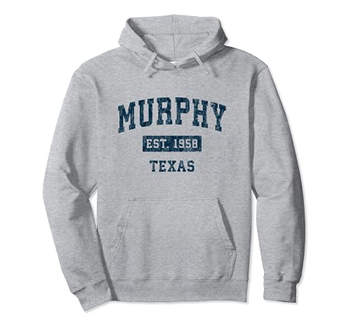 Murphy Texas TX Diseño deportivo vintage estampado azul marino Sudadera con Capucha