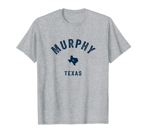 Murphy Texas TX Vintage 70s Deportes Diseño Azul Marino Impresión Camiseta