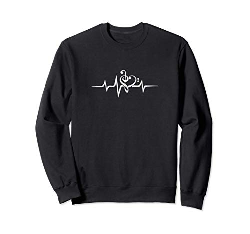 Música, corazón, clave de fa, clave de sol, onda de sonido Sudadera