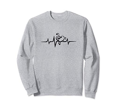 Música, corazón, clave de fa, clave de sol, onda de sonido Sudadera