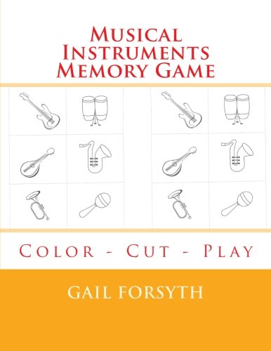 Musical Instruments Memory Game: Color - Cut - Play