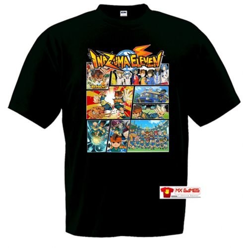 Mx Games Camiseta Inazuma Eleven (Tipo GTA) Negra (Talla: TallaXS Unisex Ancho/Largo [49cm/62cm] Aprox)