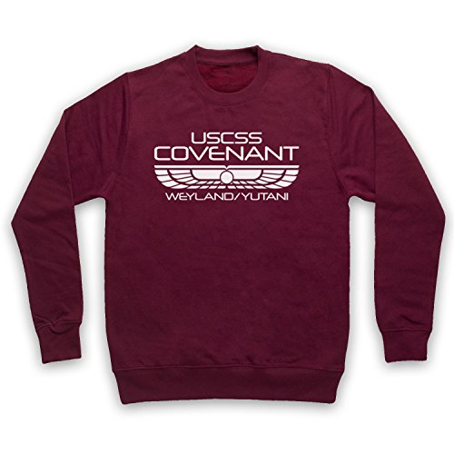 My Icon Art & Clothing USCSS Covenant Sci FI Space Alien Horror Film Spaceship Sweat-Shirt Des Adults borgoña Small/Pecho 91/97 cm