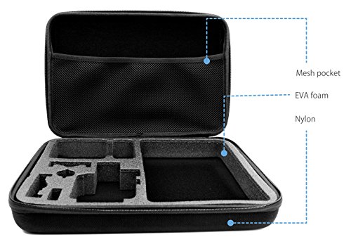 MyGadget Estuche p.ej Action Camera GoPro y Accesorios a Prueba de Golpes - Bolsa de Viaje Protectora Compatible con GoPro Hero 10 9 8 7 Xiaomi Yi - Talla L