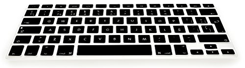 MyGadget Protector Teclado QWERTY [Español] para Apple MacBook Air 13" 2010 - 2017 / Pro Retina 13" & 15" 2012 - 2015 - Funda Silicona - Keyboard Skin Negro