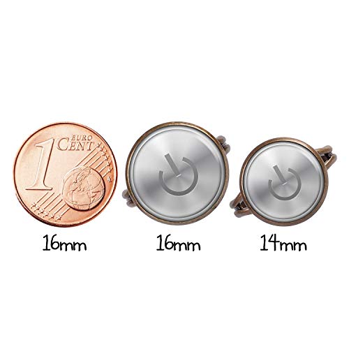 Mylery Anillo con Motivo Encendido Apagado Encendido Apagado Interruptor de botón Bronce 14mm