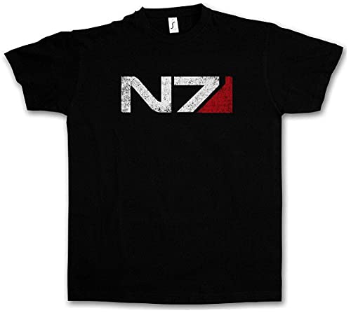 N7 Normandy Logo T-Shirt Mass Commander Shepard Cerberus Pc Game Effect T Shirt Nero S