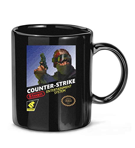 N\A Counter Strike Steam Entertainment System Action Series Taza de café con Sello de válvula Oficial para Mujeres y Hombres Tazas de té