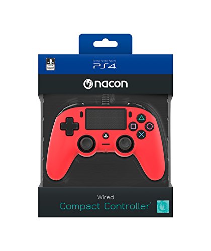 Nacon - Mando Compacto para PS4, Color Rojo