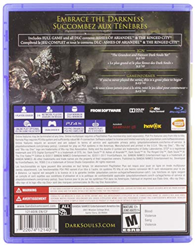 Namco Bandai Games Dark Souls III - The Fire Fades Básica + DLC PlayStation 4 vídeo - Juego (PlayStation 4, Acción / RPG, M (Maduro))