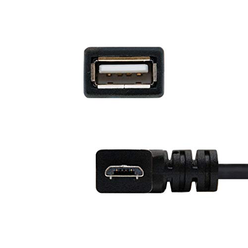 NANOCABLE 10.01.3600 - Cable USB 2.0 OTG acodado (On-The-GO), Tipo Micro B/M-A/H, Macho-Hembra, Negro, 15cm