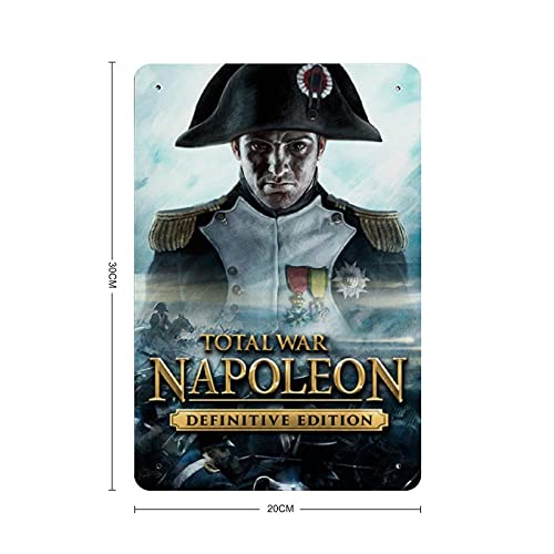Napoleon Total War Classic - Cubierta para juegos populares (1 estaño, metal, estilo vintage, bar, bar, decoración de pared, 30 x 20 cm)