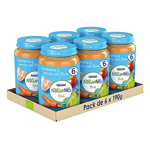 Naturnes BIO Tarritos carne Nestlé Zanahoria Tomate Pavo 190g - Pack de 6