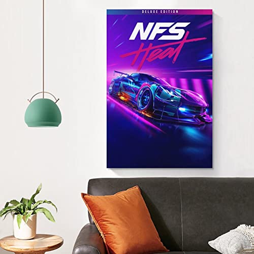 Need for Speed Heat Deluxe Edition - Póster de lienzo y arte de pared (40 x 60 cm)