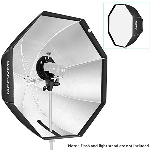 Neewer 120 Centímetros Difusor Octagonal con Soporte de Brazo Tipo S (con Montaje Bowens) y Bolsa de Transporte para Speedlite Studio Flash Monolight, Retrato y Fotografía de Producto