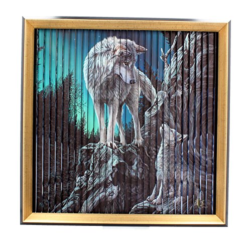 Nemesis Now Lisa Parker Wolves Kinetic Picture 43cm, PVC Board, PS Frame, Paper, Black Imagen cinética (43 cm), Tablero, Marco, Papel, Negro