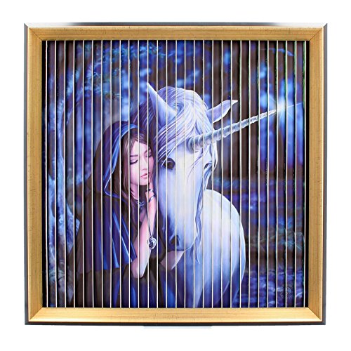 Nemesis Now Unicorns Kinetic Picture Anne Stokes 43cm, PVC Board, PS Frame, Paper, Blue Imagen cinética de Unicornios (43 cm), Tablero, Marco, Papel, Azul